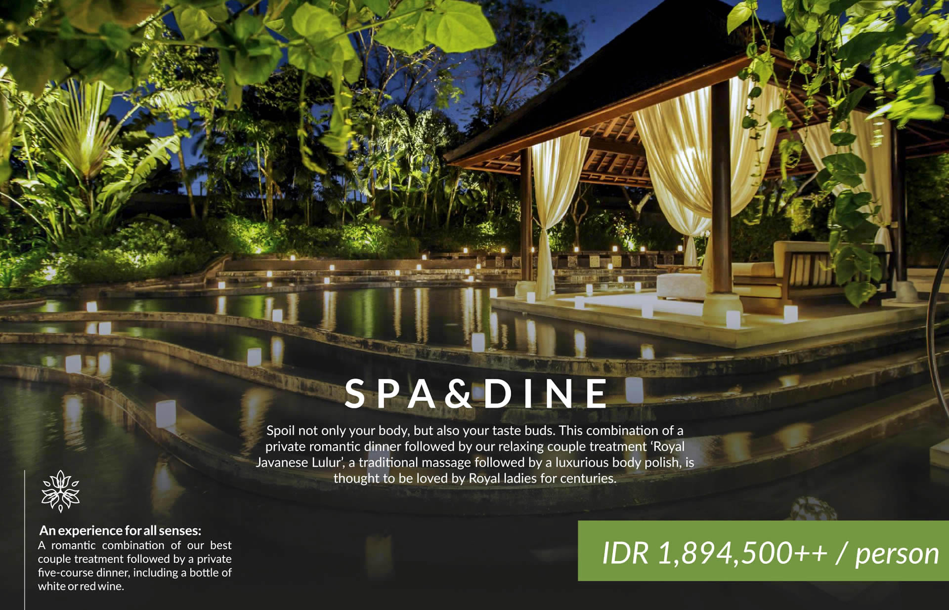 combination of spa and dinner
